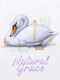Zwaan in Natuurlijke Genade - Illustratie van A.D. Digital ART