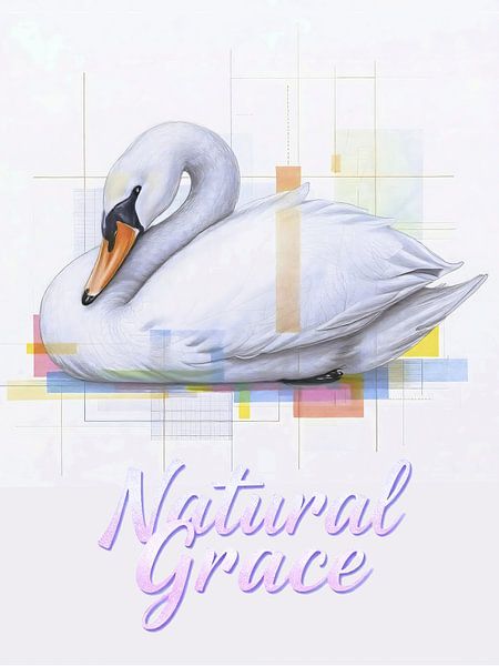 Schwan in Natürlicher Anmut - Illustration von A.D. Digital ART