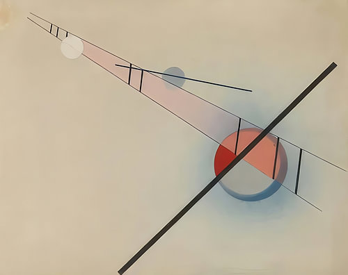 Linien, die den roten Kreis kreuzen