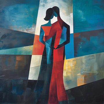 Abstracte man en vrouw figuren van TheXclusive Art
