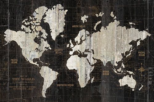 Old World Map Black, Wild Apple Portfolio
