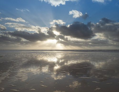 Zonsondergang op het strand van Schiermonnikoog