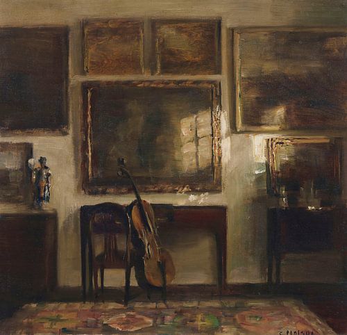 Interior with a Cello, Carl Holsøe