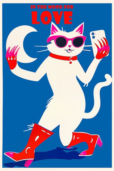 Weiße Katze hat Lust auf Liebe von Frank Daske | Foto & Design