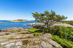 Blick von der Insel Nordkoster auf Schäreninseln nahe Strömsta