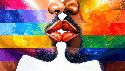 Tedere nabijheid en stille kracht: de kus van twee mannen - een poëtische bekentenis van liefde, moed, identiteit en menselijke verbondenheid