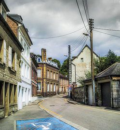 French village Normandy street scene