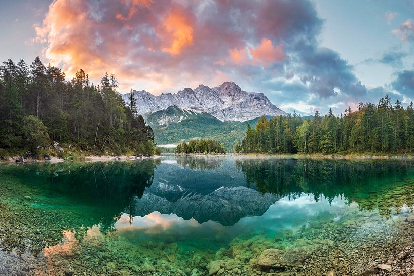 Eibsee in Garmisch mit Zugspitze von Dieter Meyrl