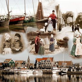 Collage oud en nieuw Volendam van Dutch Art