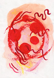 Period – farbenfrohe abstrakte Kunst zum Thema des weiblichen Zyklus
