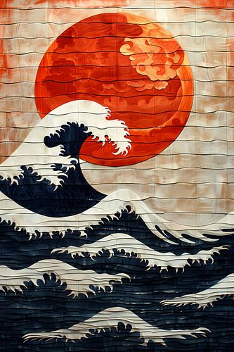 Houten Interpretatie van de Grote Golf