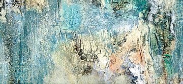 abstract landschap turquoise natuur groen van Claudia Gründler