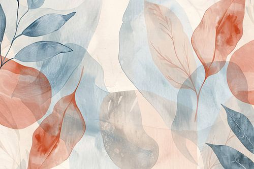 Zachte Abstracte Waterverf met Bladeren