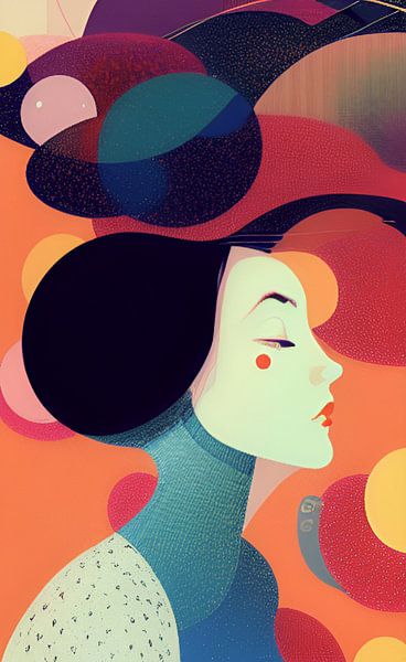 Portrait geisha by Niek Traas