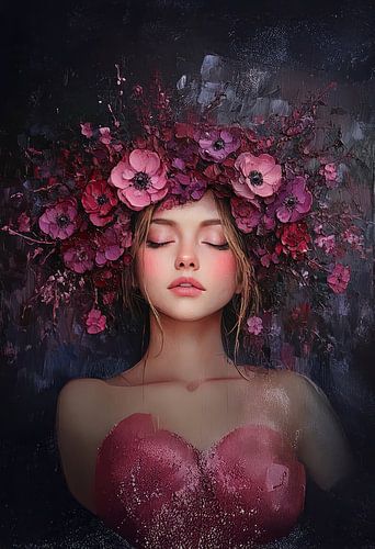 vrouw met bloemen metropolitan stijl