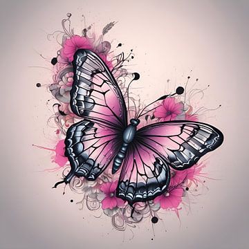 Een vleugje magie: de betoverende vlinder in roze van ButterflyPix