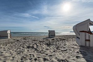 drei weiße Strandkörbe, Prora, Insel Rügen