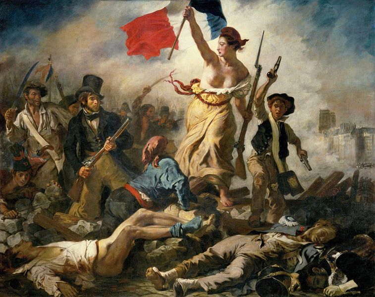 Freedom leads the people, Eugène Delacroix - 1830 on canvas
