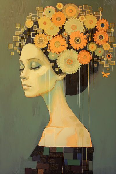 Abstract vrouwen portret van Bert Nijholt