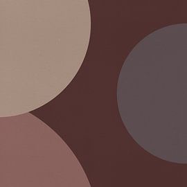 Moderne abstrakte Kunst. Geometrische Formen in Rosa, Taupe, Braun, Beige VIII von Dina Dankers