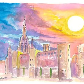 Barcelona Placa Nova Morgensonne Blick von Markus Bleichner