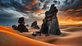 Rocks with sand in the desert