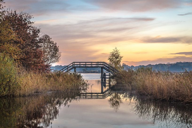 Sunrise in nature reserve Nije Wielen Leeuwarden by Goffe Jensma