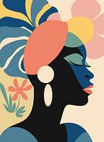 Afrikanische Frau mit Blumen