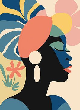 African Woman with Flowers by Caroline Guerain
