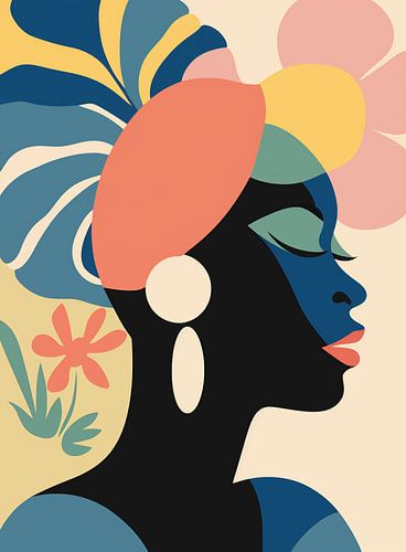 Afrikaanse Vrouw met Bloemen