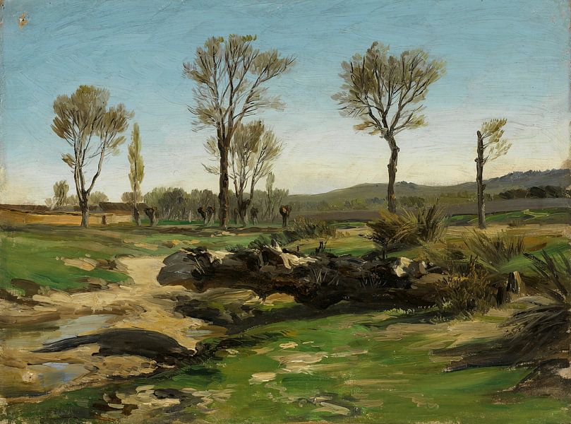 Carlos de Haes-Kleines Grasland, Antike Landschaft von finemasterpiece