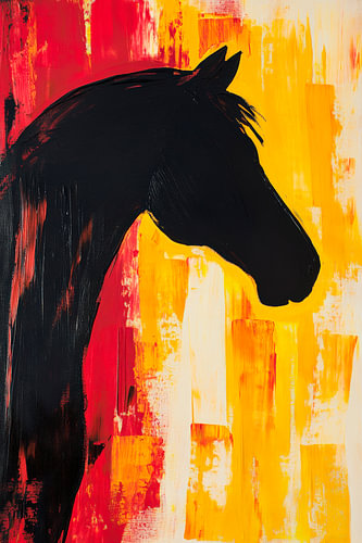 Paardenprofiel in levendige kleuren