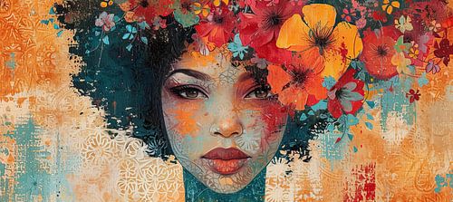 Femme Fleurs Abstrait