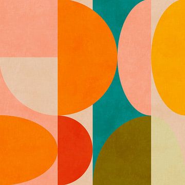 Bauhaus, ronde abstracte geometrische vormen serie, foto III van Ana Rut Bre