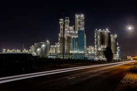 Hafenwirtschaft bei Nacht.