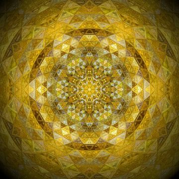 Mandala zonnig geel van Sabine Wagner