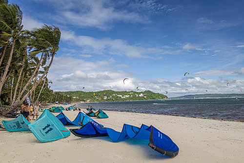 Kitesurfing on Boracay Island, the Philippines
