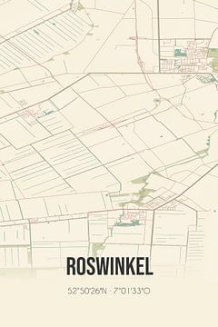 Vintage landkaart van Roswinkel (Drenthe) van MijnStadsPoster