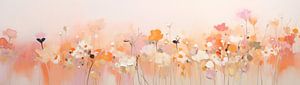 Impressionistische Blumen | Blumenmeer von Abstraktes Gemälde