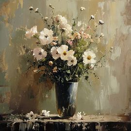 Bloemen Aardetinten van Blikvanger Schilderijen
