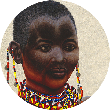 Samburu vrouw II schilderij van Russell Hinckley