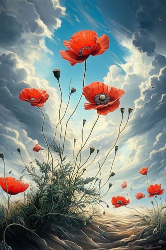 klaproos fantasie waterverf