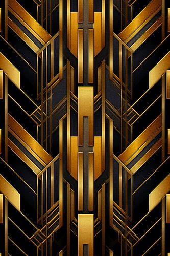 Gold Black Art Deco Pattern