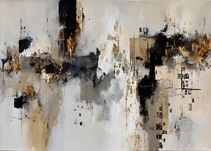 Moderne Abstrakte Minimalistische Wabi-Sabi Gold Kunst