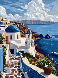 Santorini Blue Domes sur HUGO