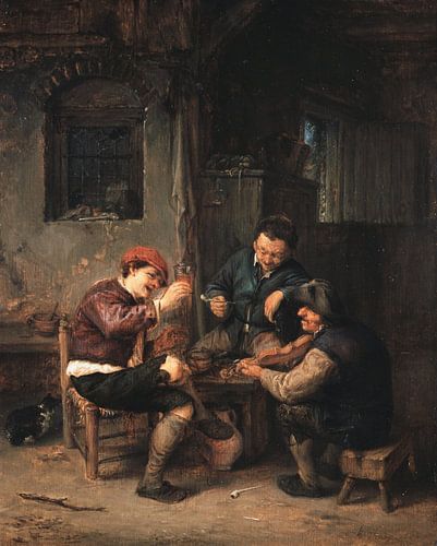 Drie boeren in een herberg, Adriaen van Ostade