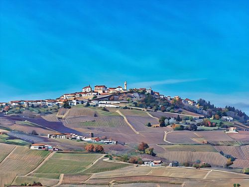 Langhe Rolling Vineyards im Vorfrühling