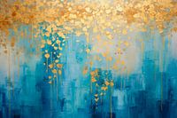 Abstrakt, Blau und Gold – Minimalismus