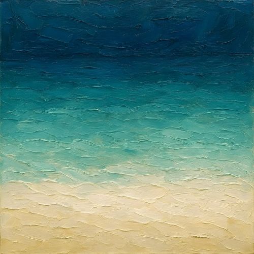 Turquoise water olieverf