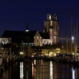 Dordrecht Grotekerk Nieuwehaven-Knolhaven tijdens het blauweuurtje von Wim Brand